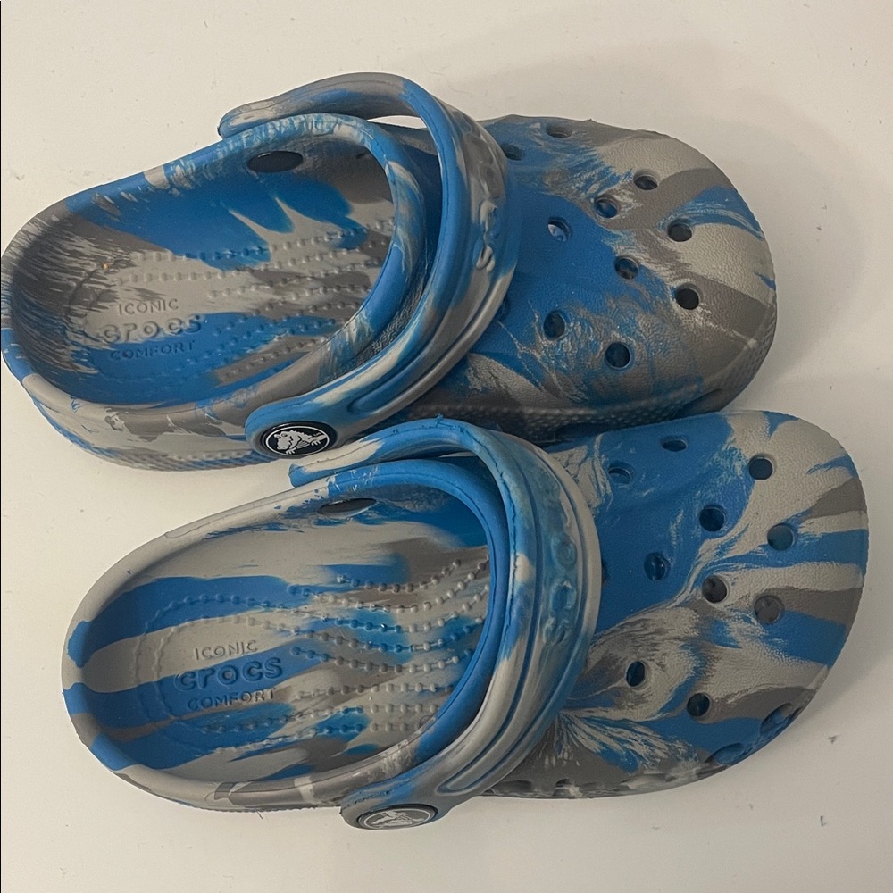 CROCS Kids Blue and Gray Sandals